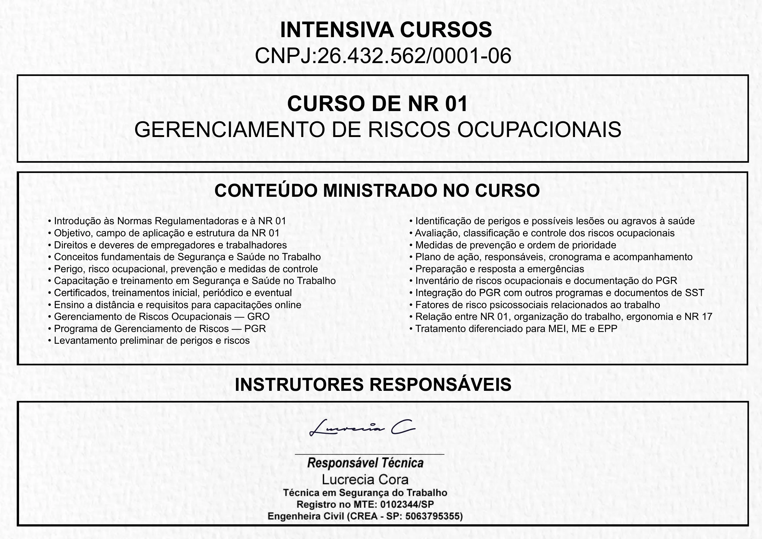 Certificado de NR 01 · 2 de 3