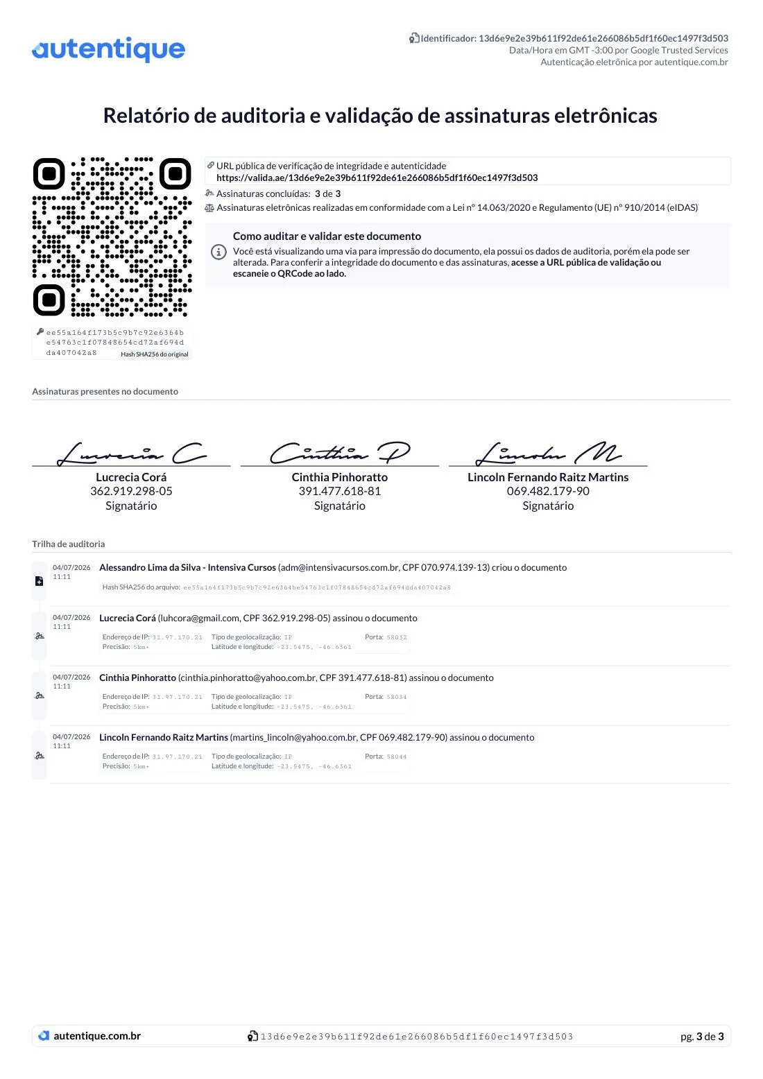 Certificado de NR 10 · 3 de 3