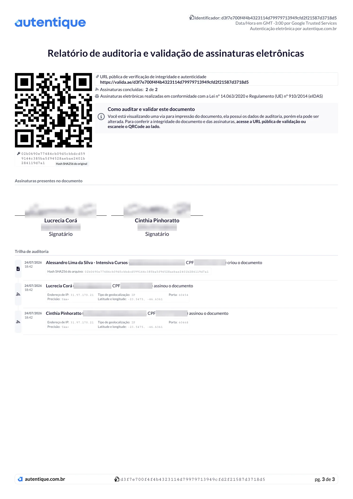 Certificado de NR 33 · 3 de 3