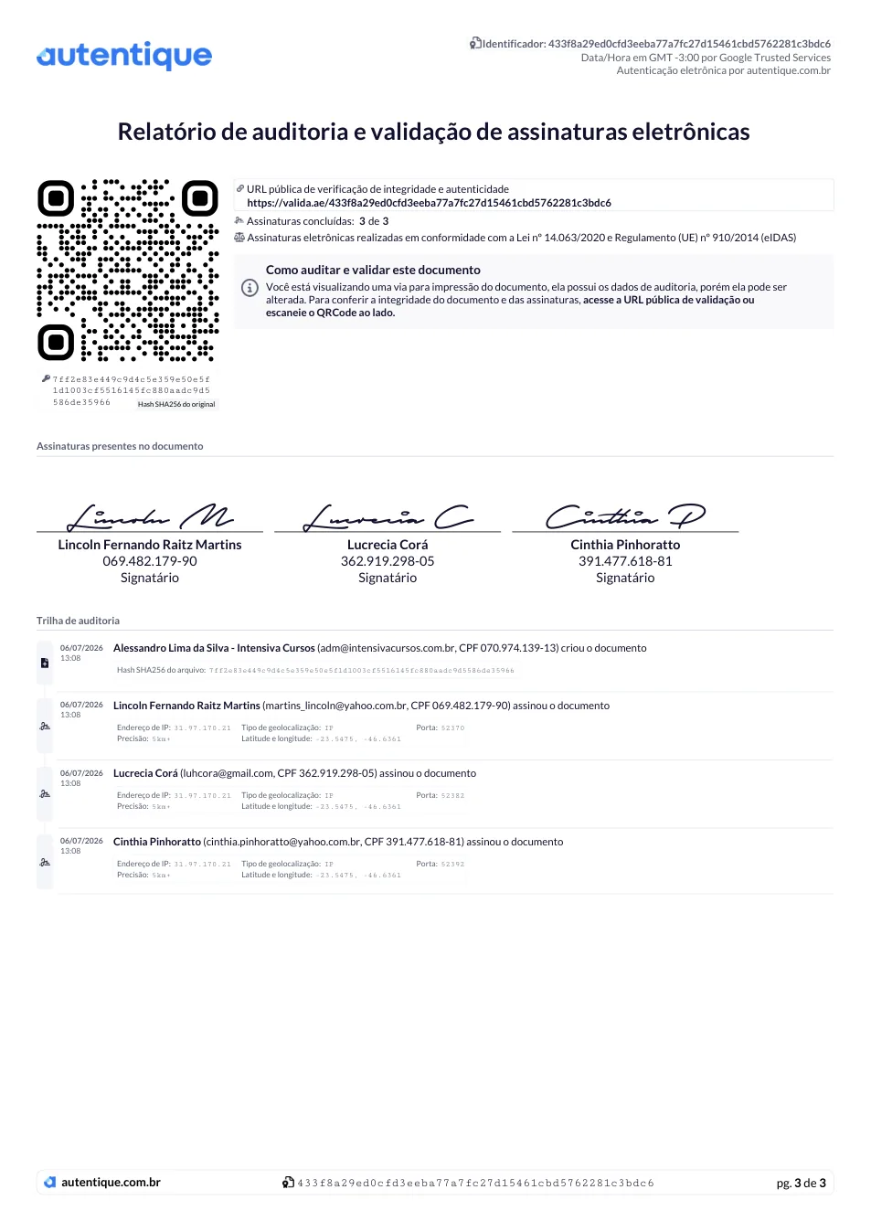Certificado de Reciclagem NR 10 · 3 de 3