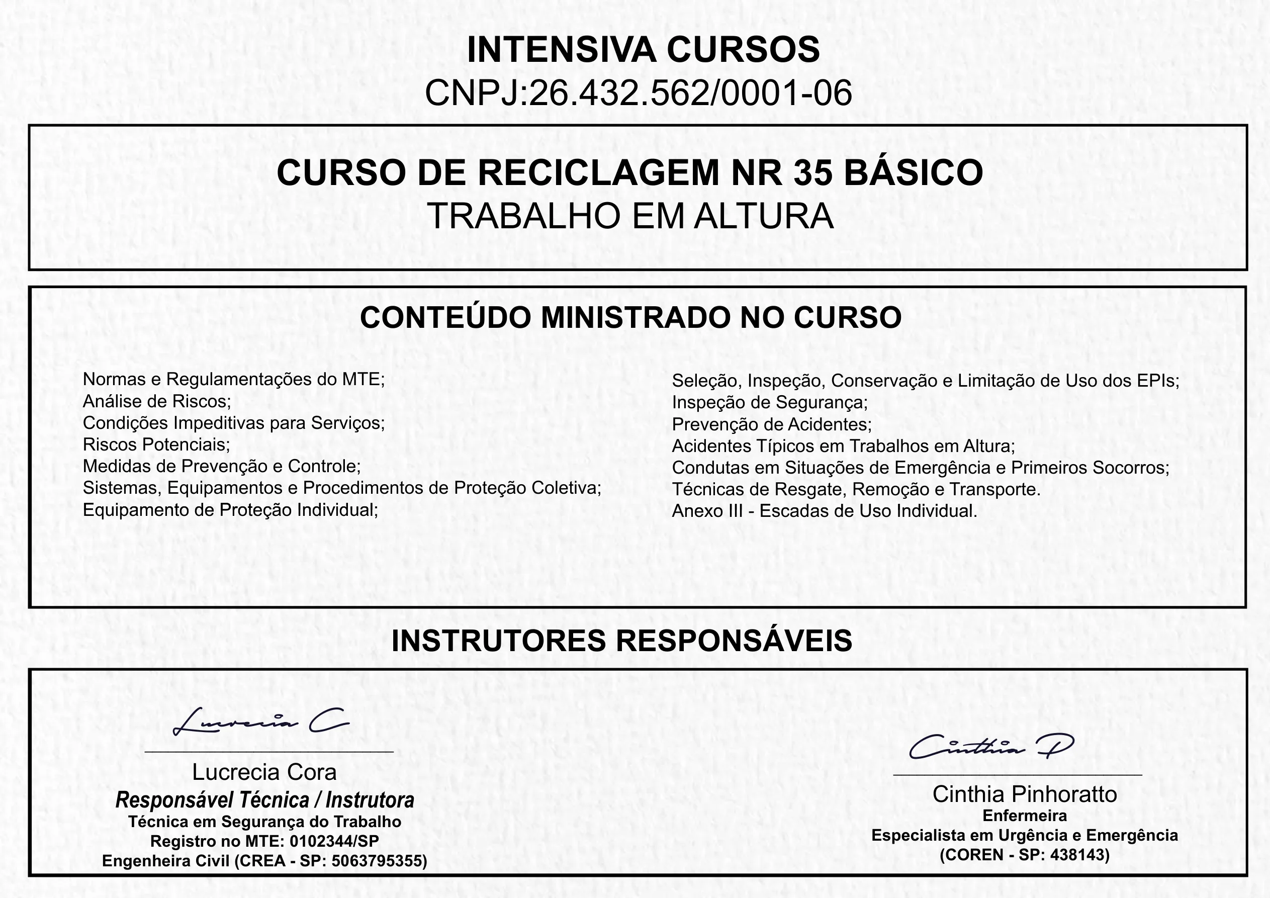 Certificado de Reciclagem NR 35 · 2 de 3
