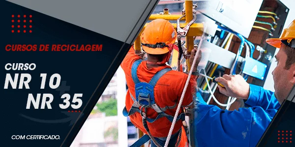 Curso de Reciclagem NR 10 + Reciclagem de NR 35 com Certificados